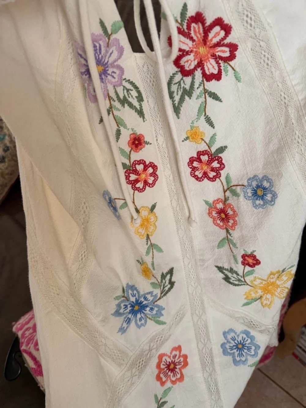 New Free People willow embroidered cotton mini dress size xs